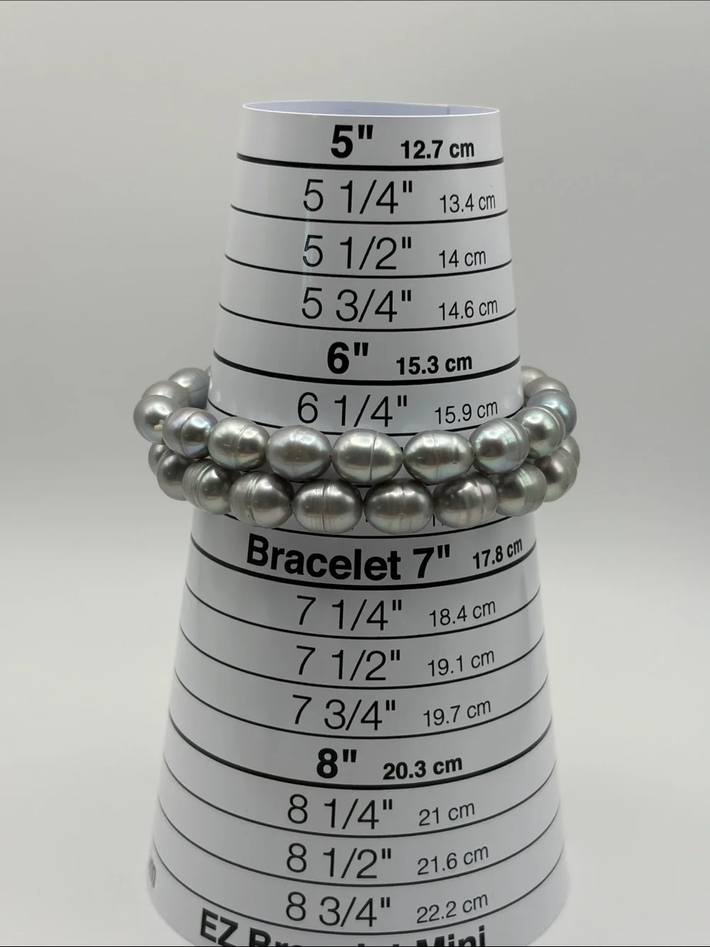 Silver Gray Freshwater Pearl Stretch Bracelets - Picture 2 of 3